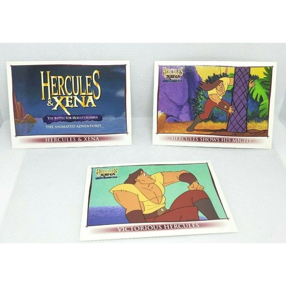 Hercules & Xena The Battle For Mount Olympus Animated Adventures Cards #1 #2 #3 - Picture 1 of 9